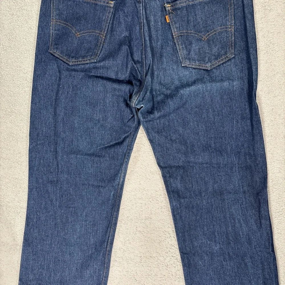 Vintage Levis 505 Orange Tab Jeans Mens Fit 38x33 Dark Wash Made in USA 1983 80s